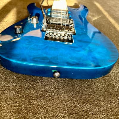 ESP LTD MH-103 QM - 2016, See Thru Blue, Left Handed image 6