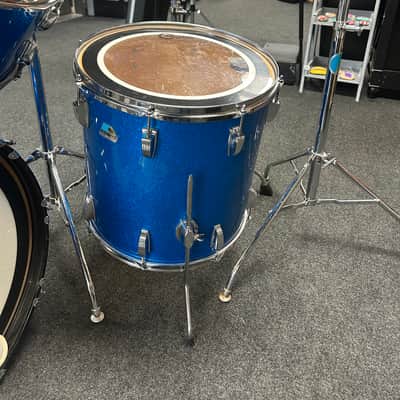 Vintage Ludwig Blue Sparkle 1970s Drum Set 22/16/13/12/8/6 w/ Atlas Stands and Extras #2555 image 10