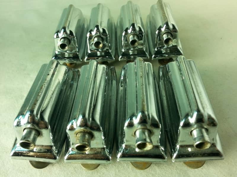 *Rogers 8x Beavertail Bass Drum Lugs Chrome Cleveland Holiday Powertone Gen1 60s image 1