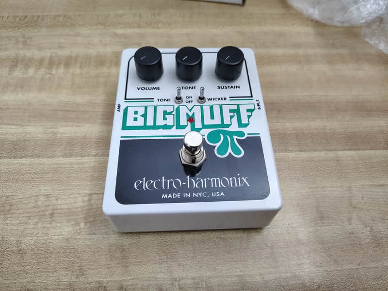 Electro-Harmonix Big Muff Pi w/ Tone Wicker Fuzz Pedal USA Made - Green image 1