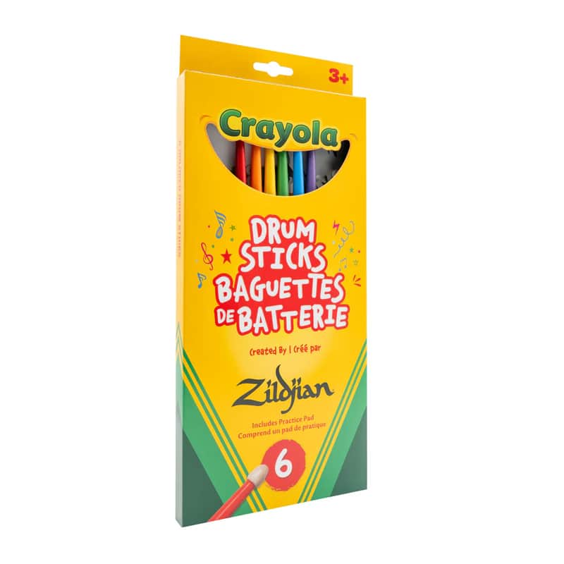 Zildjian Crayola Pack, 6 Kids Drumsticks & Pad - Multi-Color image 1