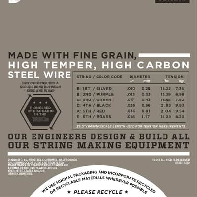 D'Addario EHR310 Half Rounds Electric Guitar Strings - Regular Light 10-46 image 3