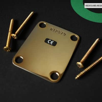 Fender Custom Shop '60 Stratocaster Neck Plate w/Screws - Gold 2001 Relic image 1