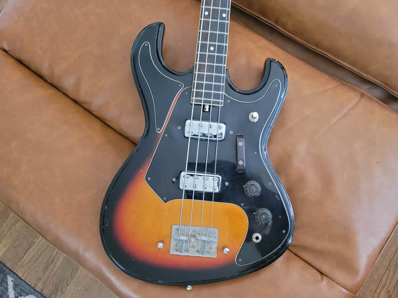 Vintage Horugel Short Scale Bass Guitar MIJ Japan Sunburst 1960s-1970s image 1