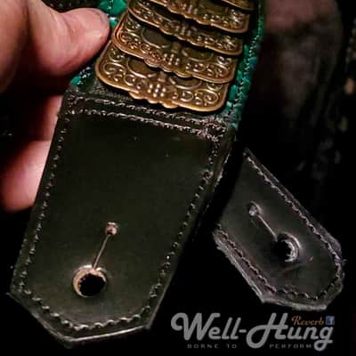 Well-Hung No Prisoners "DragonSlayer" 3" wide padded leather, green python with armor image 2