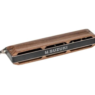 Suzuki S-64CW Sirius 16 Hole Chromatic Cross Harmonica. Wood Cover image 1