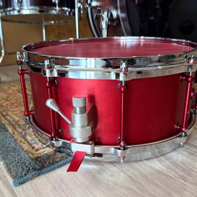 USED - Udrum Cherry Bomb 14"x6.5 Snare Drum, Red 3mm Aluminum [SKU 862411V] image 10