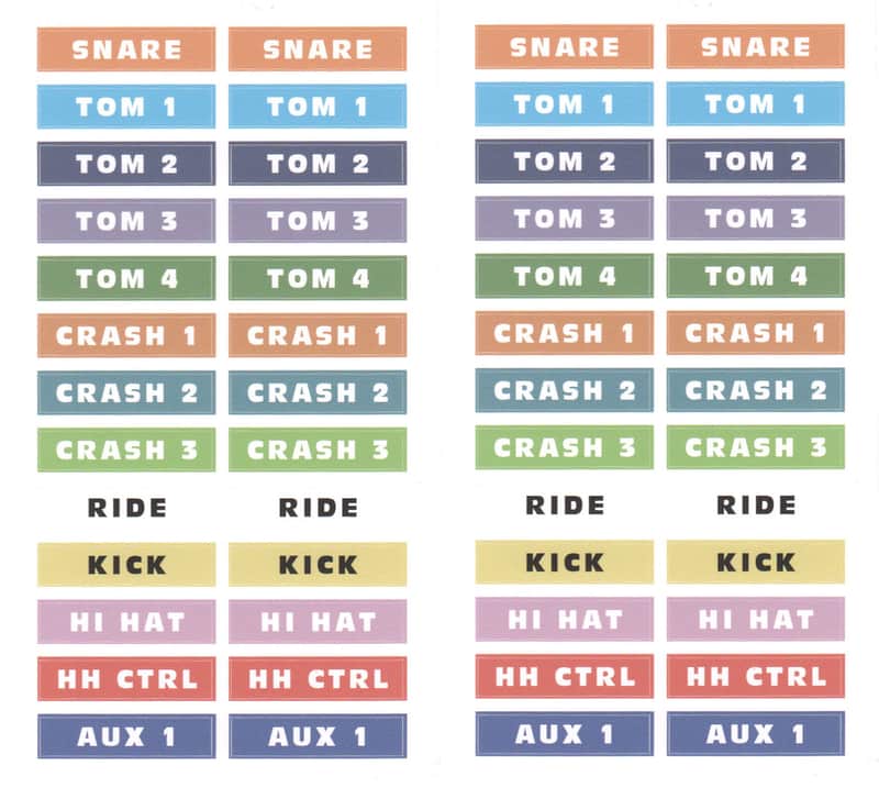 2 SETS of Roland Drum Cable Snake Stickers - Decal TD Label Pair Pack image 1
