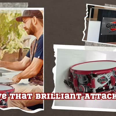 Griffin Birch Wood Shell Snare Drum - 14" x 6 - 5" with Custom Graphic Wrap (Limited Edition) - Percussion Musical Instrument with Drummers Key for Students & Pros 8 Tuning Lugs & Snare Strainer image 7
