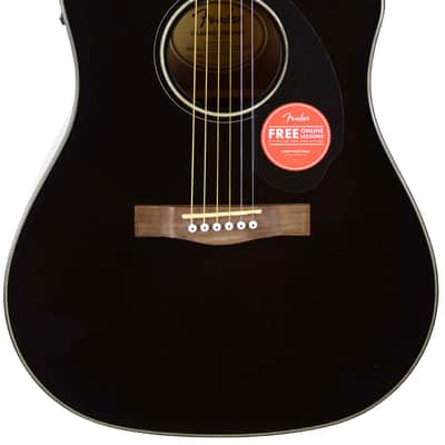 Fender CD-60SCE Solid Top Dreadnought Acoustic-Electric Guitar - Black image 3