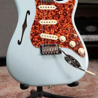 Fender American Professional II Stratocaster Thinline - Transparent Daphne Blue with Hardshell Case - Used image 3