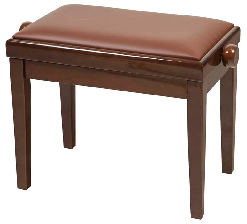 PROEL - PB90SBWBR - Panca professionale regolabile in legno per piano ed organo. Telaio Noce lucido. Cuscino imbottito con rivestimento in similpelle marrone. image 1
