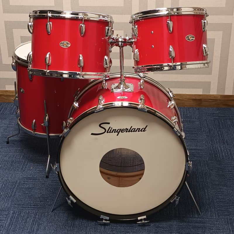 Slingerland 1970s Shell Pack in Gloss Red – 13,14,16 & 22″ image 1