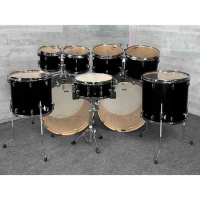 Yamaha Tour Custom Maple 9pc Double Bass Drum Set Licorice Satin imagen 2