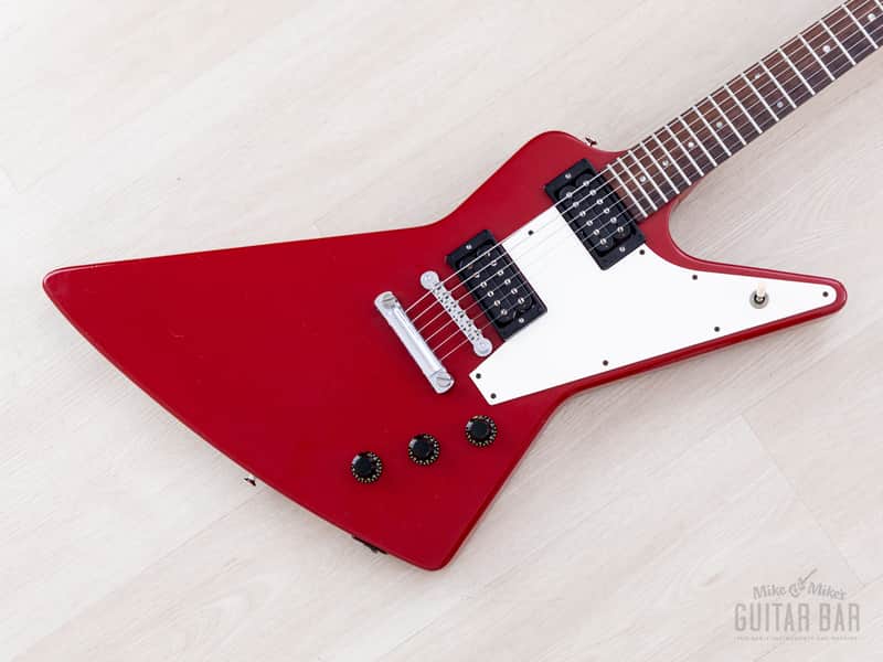 1983 Gibson Explorer Cardinal Red Custom Color Vintage Guitar w/ Dirty Fingers, Case image 1
