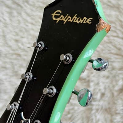 1996 Epiphone Casino Reissue MIK Turquoise Electric Guitar image 25