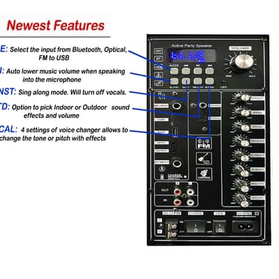 IDOLmain IPS-DJ09 Professional Bluetooth Portable Rechargeable Party Speaker 1500W With Dual Wireless Microphones image 3