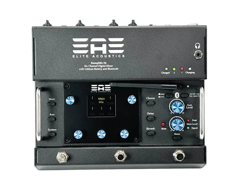 Elite Acoustics EAE StompMix X6 - 6 Chan Digital Pedalboard Mixer w LFP Battery and Bluetooth image 1