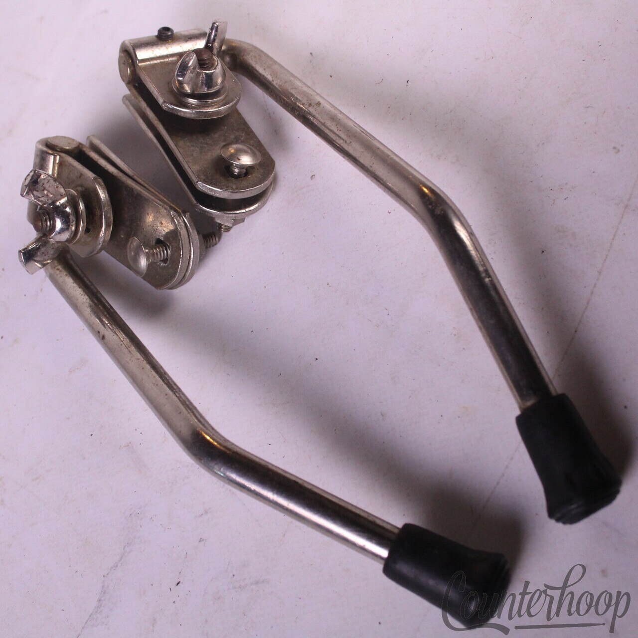 Ludwig/WFL Gull-Wing Bass Drum Spurs/Legs+Mounts Nickel Vintage50s Super Classic — main photograph