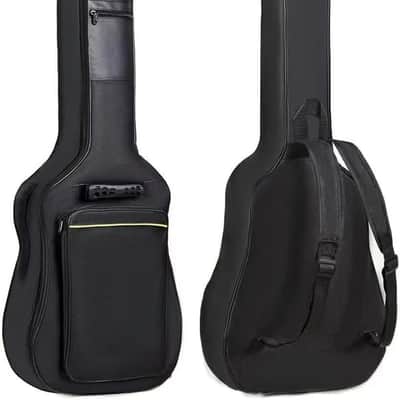 Simple 40 41 42 Inch Acoustic Folk Guitar Bag Backpack Double Straps 600D Oxford Guitar Soft Carry Case Guitar Cover (41 inch) image 1