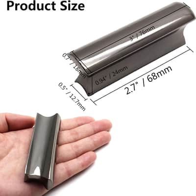 Metal Guitar Slide Bar Tone Lap Steel Slide, Black Slide Bar for Dobro Hawaiian Guitar Electric Guitar Dunlop Bass image 3