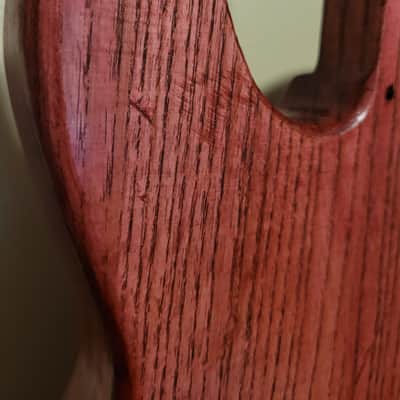 Unbranded Tele style Solid Ash, chambered with a 1/4" Oak top, Clear coat over stain Clear coat over stain image 7