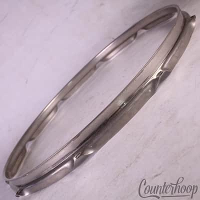 Ludwig 15"Triple-Flange 10-Lug Snare Drum Rim/Hoop Engraved Nickel Brass NOB 50s image 1