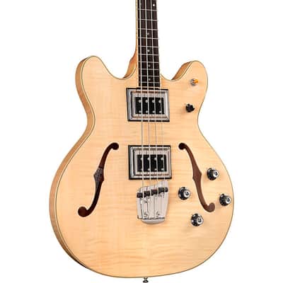 Guild Starfire Bass II Flamed Maple Short-Scale Semi-Hollow Electric Bass Guitar Regular Natural image 5
