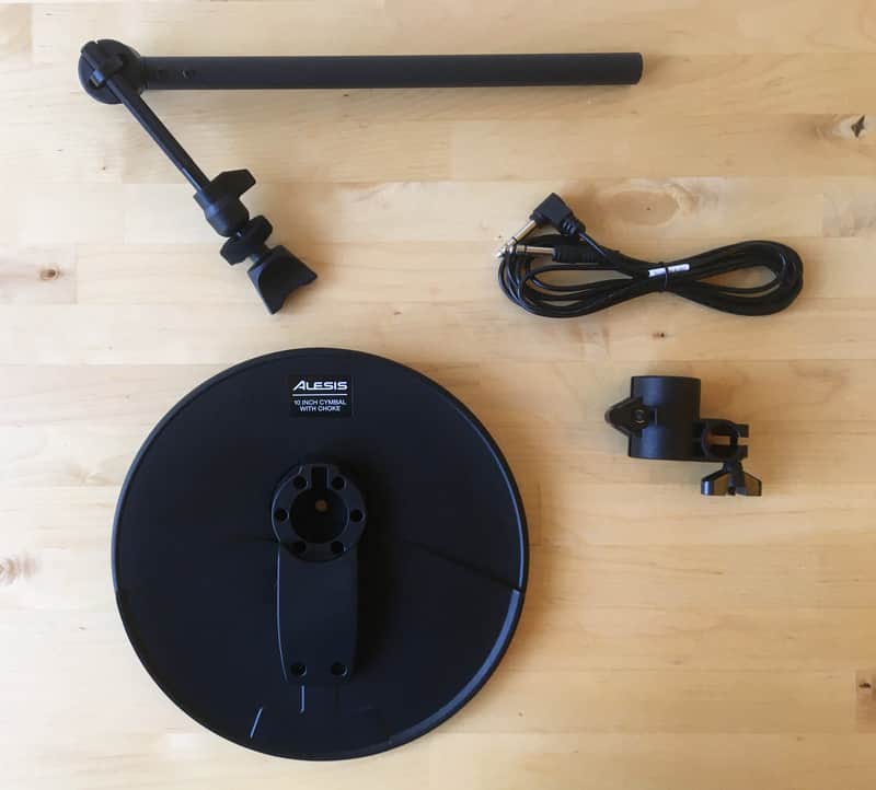 Alesis NITRO Cymbal Expansion Set: 10 Inch Choke Cymbal, 13" Cymbal Arm, Clamp, Cable Black image 1
