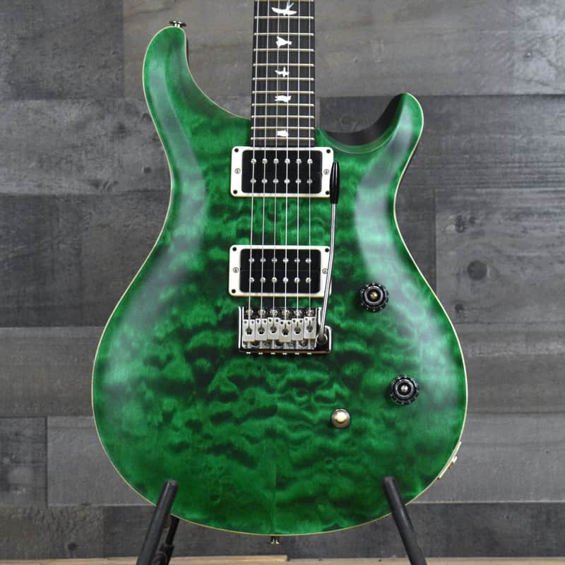 Mint PRS Wood Library CE-24 Satin Quilt Top - Emerald Green with Gigbag image 1