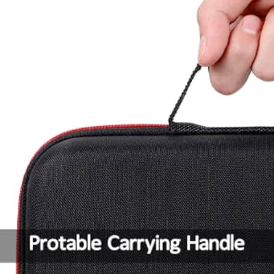 Wireless Microphone Case: Hard Case for Handheld Microphone Dual Mic Bag Microphone Hard Carrying Travel Case, Black,Red, 30x15cm image 4
