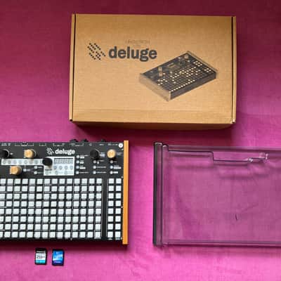 Synthstrom Audible Deluge + 256GB SD Card + DeckSaver + Carry Bag - 64-Voice Desktop Synthesizer with Numeric Display 2016 - 2022 - Black image 1