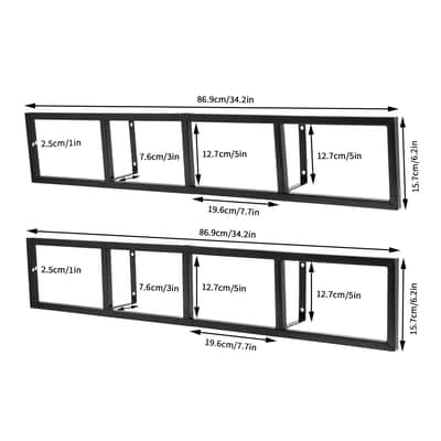 2-Pack Floating Wall CD & Music Media Shelves – Large Metal Racks for Albums, DVDs & Studio Archives image 3