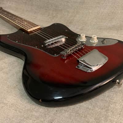 Vintage 1960’s Conqueror Teisco Kawai Kingston 23.5” Short Scale Offset Electric Guitar + 2 Tone Case Japan MIJ image 12