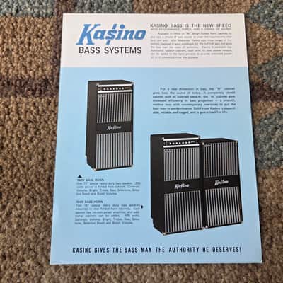 Vintage 1970's Kasino Bass Amplifier (254) Flyer! Case Candy, Original Paperwork! image 2