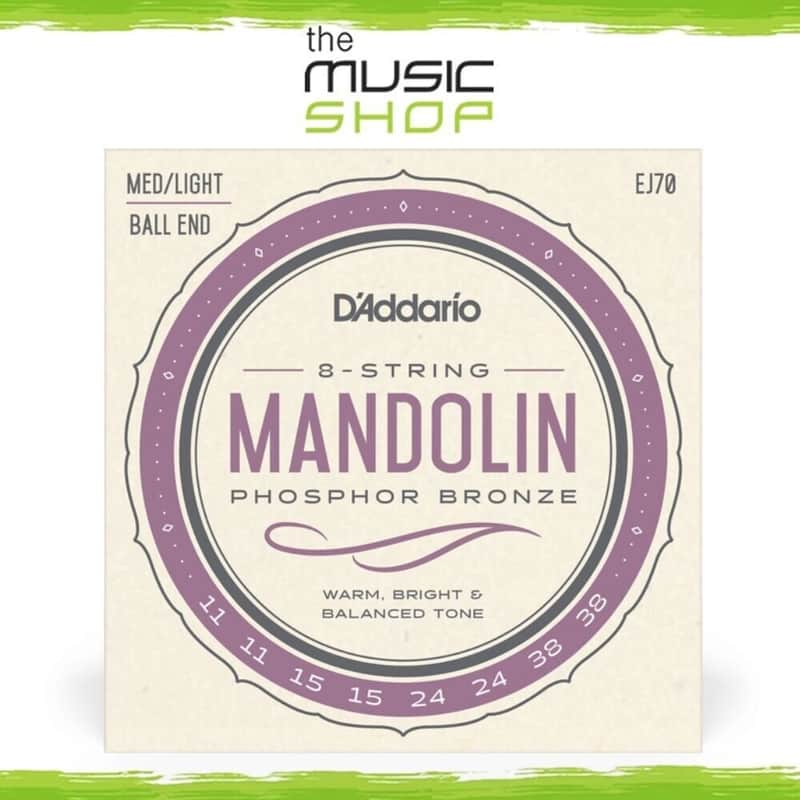 D'Addario 11-38 Medium/Light, Ball End, 8 String Mandolin Strings - EJ70 image 1