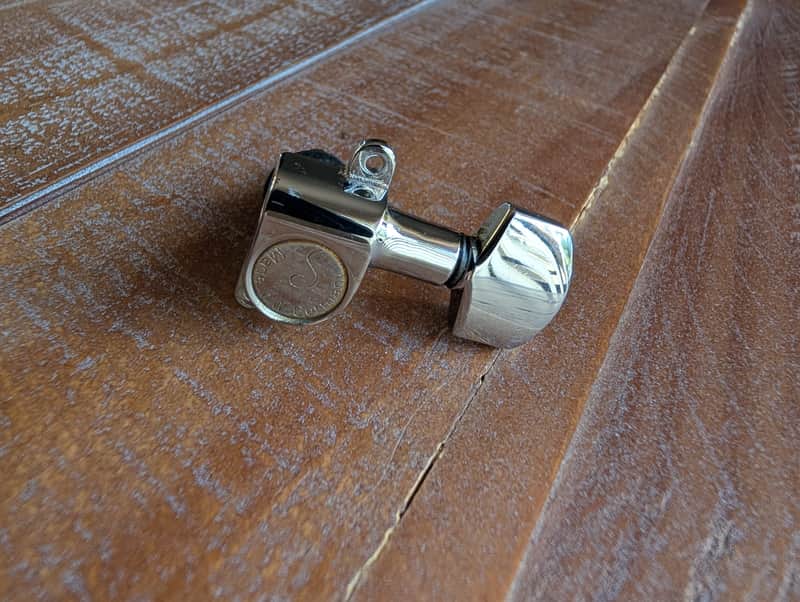 Schaller Double Tab Tuning Peg Sold Each Vintage 1970s Nickel No Issues image 1