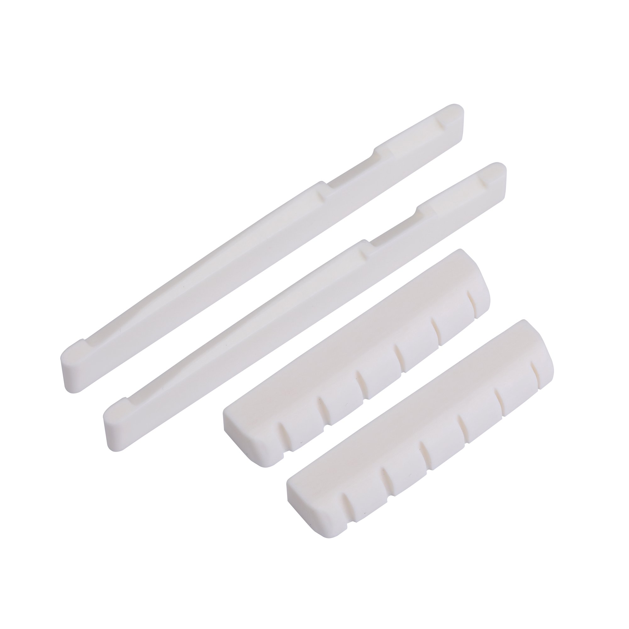 OEM 2 Set 4 Pcs 6 String Acoustic Guitar Bone Bridge Saddle / Guitar Nut photo 1