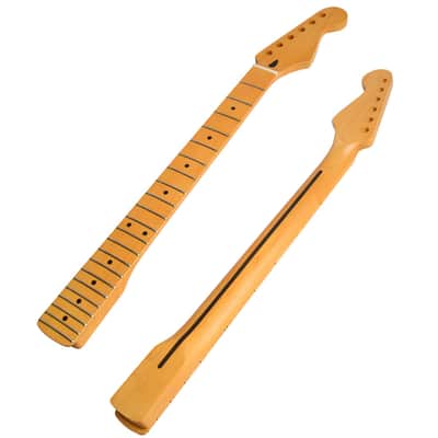 Matte Yellow 22 Fret Electric Guitar Neck, Canadian Maple Handle for ST Style [Peach Wood Tube + Bovine Bone Nut],price include the import duty for US buyer image 6