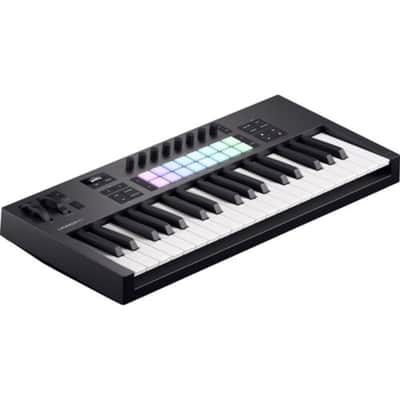 Novation Launchkey 37 MK4 USB MIDI Keyboard Controller (37-Key) Bundle with Auray FP-P1L Universal Piano-Style Sustain Pedal, Hosa Mid-310 Black 10 ft. Midi cable image 2