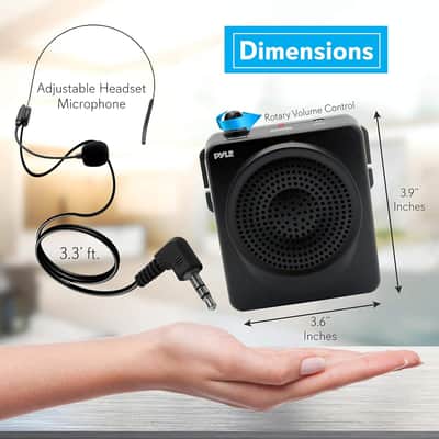Portable PA Speaker and Voice Amplifier: Compact Waistband with Rechargeable Battery, Includes Headset Microphone & 3.5mm Aux Jack - Ideal for Tour Guides, Teachers, and Meetings image 4