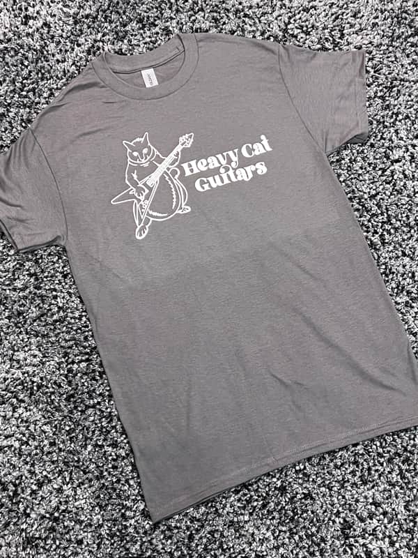 Heavy Cat Guitars T-Shirt Charcoal Gray Size Small image 1