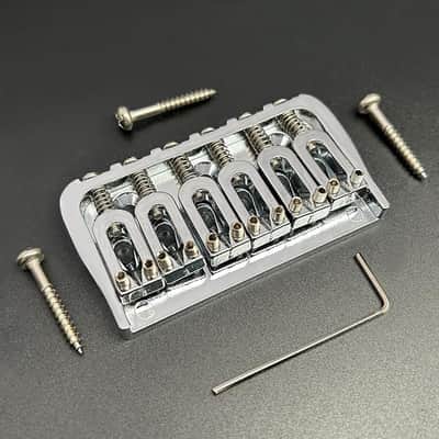 6 String Guitar Fixed Bridge 72.8x38MM-10.6– Metal Hardtail Bridges Replacement Part for Electric Guitar (Chrome, 72.8mm) image 3