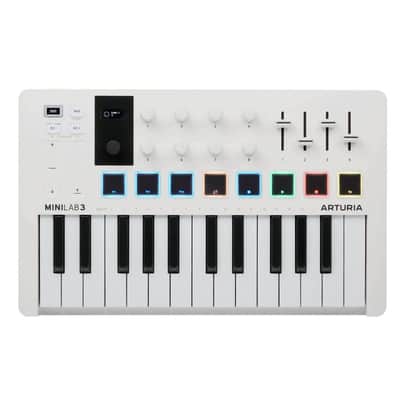 Arturia MINILAB-3-WHITE MIDI Recording Keyboard Controller w Pads