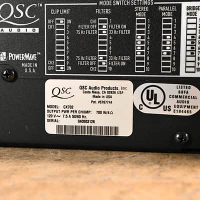 QSC CX702 2-Channel 700W Power Amplifier CG01V6T image 7