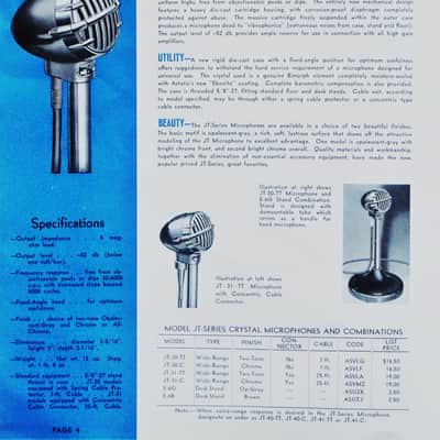 Vintage RARE 1930's Astatic Model 30 / JT-30 w accessories Hi Z harp mic T-3 prop display repair image 2
