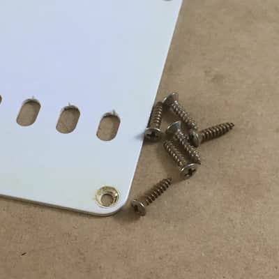 Vintage Fender Natural Aged Relic 1ply Guitar Strat Back Plate Tremolo Cover Made in USA Rare image 11