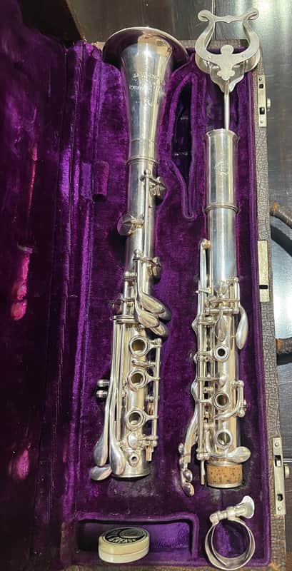 Penzel Mueller Double Wall Silver Clari-Met  Bb Clarinet 1920 - sterling silver image 1