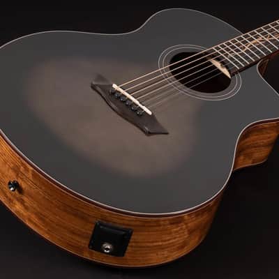 Washburn VITE S9V Bella Tono Studio Cutaway Acoustic Electric Guitar. Gloss Charcoal Burst image 3