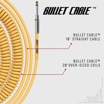 Bullet Cable 10/20 Gold Straight Coil Cable (30ft) image 3